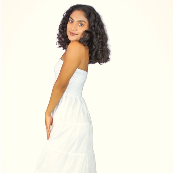 STRAPLESS BOHEMIAN COTTON MAXI DRESS - Picture 3 of 6